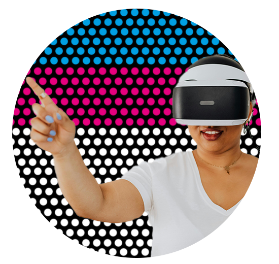 woman using a VR headset